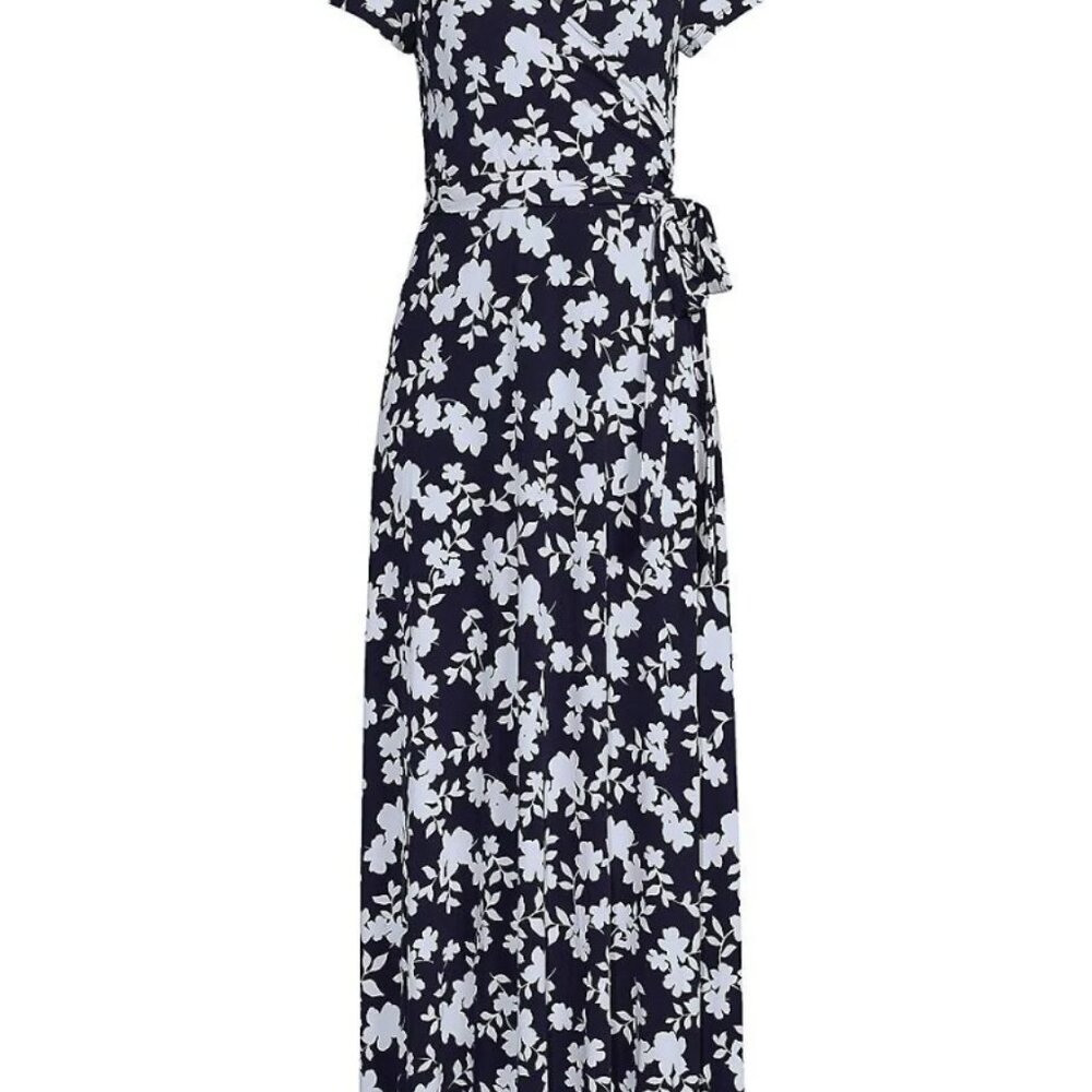 Eliza J Blue White Floral Maxi Dress 14